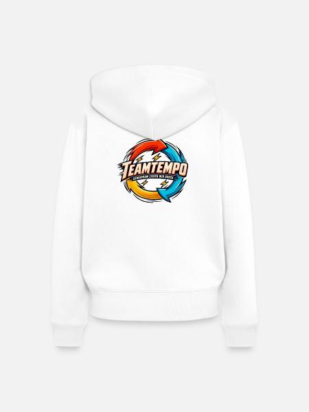 Teamtempo – Gemeinsam ziehen wir durch - Frauen Premium Bio Zip Hoodie - Weiß