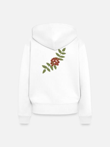Crimson Rowan Cluster - Frauen Premium Bio Zip Hoodie - Weiß