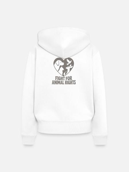 Fight For Animal Rights - Frauen Premium Bio Zip Hoodie - Weiß