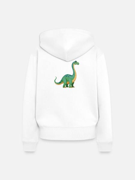 Dinosaurier Brontosaurus - Frauen Premium Bio Zip Hoodie - Weiß