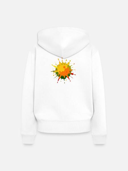 Farbspritzer - Frauen Premium Bio Zip Hoodie - Weiß