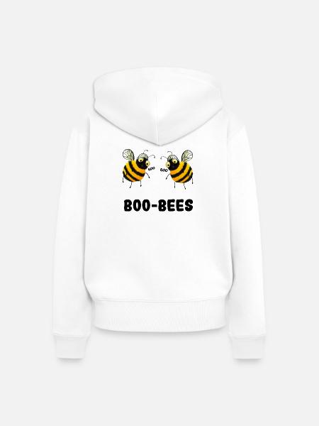 Boo-Bees - Zwei Bienen sagen Boo - Frauen Premium Bio Zip Hoodie - Weiß