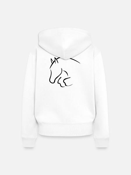 Springpferd - Frauen Premium Bio Zip Hoodie - Weiß
