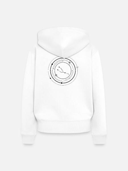 Mitternachts-Tinten-Starburst - Frauen Premium Bio Zip Hoodie - Weiß