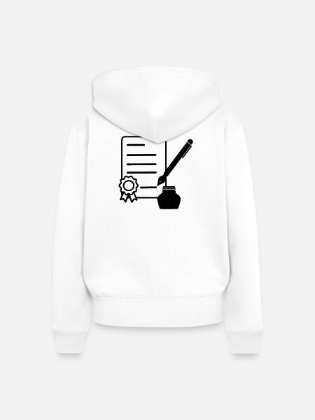 Vertrag mit Lacksiegel - Frauen Premium Bio Zip Hoodie - Weiß