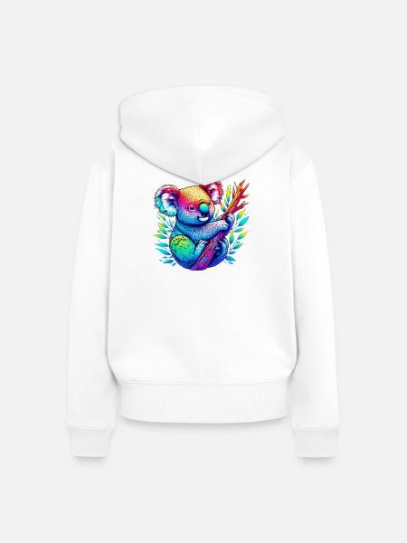 Koala - Frauen Premium Bio Zip Hoodie - Weiß