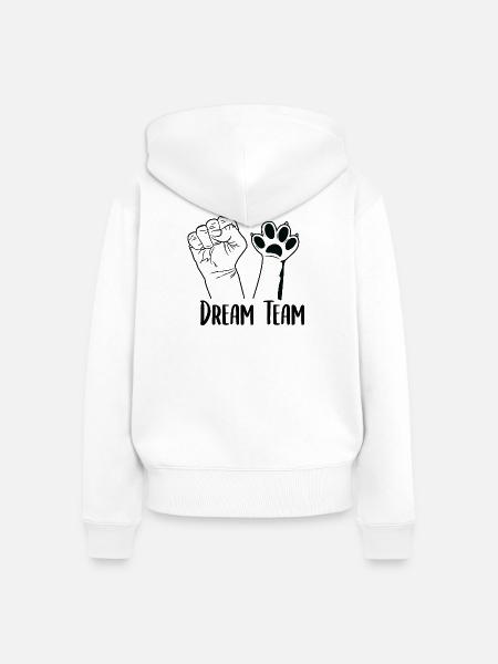 Dream Team - Frauen Premium Bio Zip Hoodie - Weiß