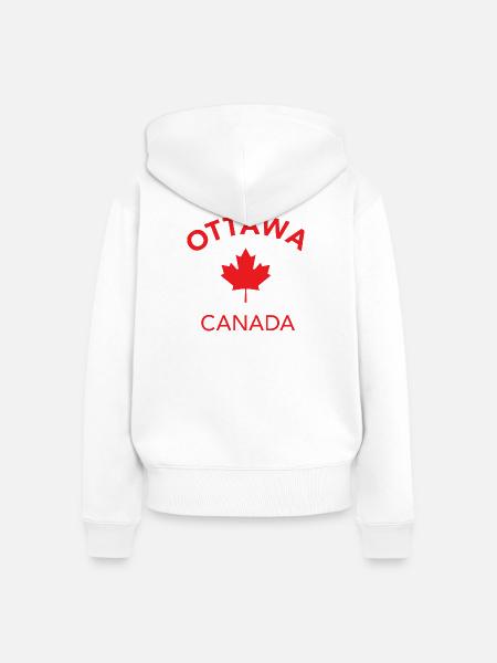 OTTAWA CANADA - Frauen Premium Bio Zip Hoodie - Weiß