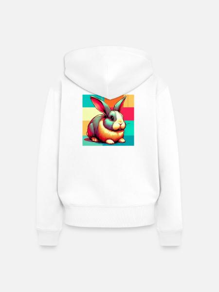 Kaninchen - Frauen Premium Bio Zip Hoodie - Weiß