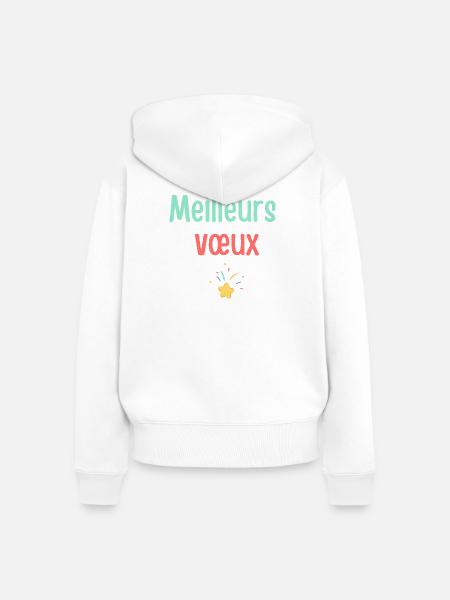 Beste Wünsche - Frauen Premium Bio Zip Hoodie - Weiß
