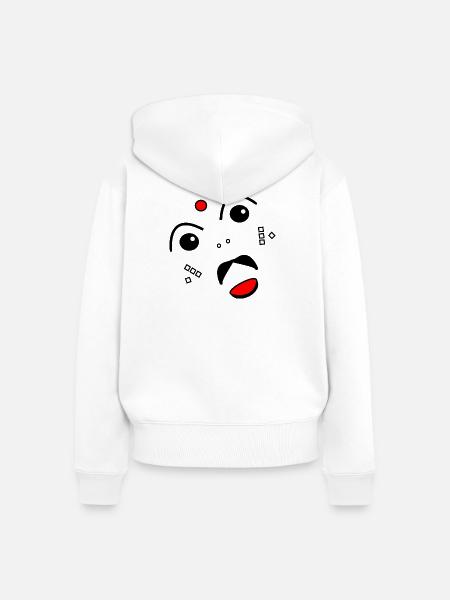 Face stilisiert - Frauen Premium Bio Zip Hoodie - Weiß
