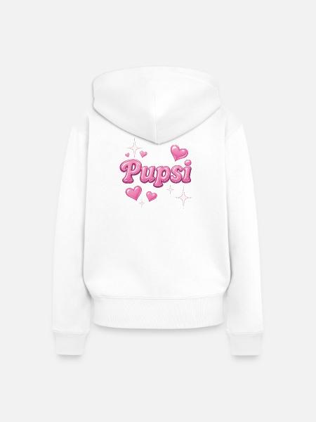 pupsi / y2k Spitzname design - Frauen Premium Bio Zip Hoodie - Weiß