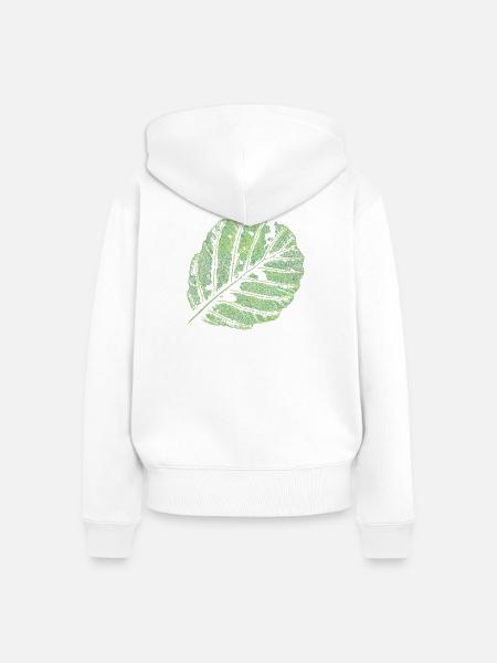 Blatt / Erle - Frauen Premium Bio Zip Hoodie - Weiß