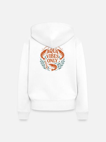 Aqua Vibes Only - Frauen Premium Bio Zip Hoodie - Weiß