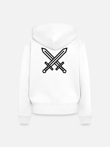 Schwerter - Frauen Premium Bio Zip Hoodie - Weiß
