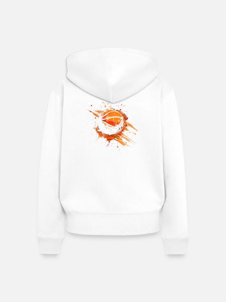 Basketball Streetart - Frauen Premium Bio Zip Hoodie - Weiß