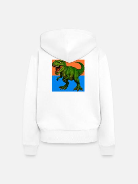 Dinosaurier - Frauen Premium Bio Zip Hoodie - Weiß