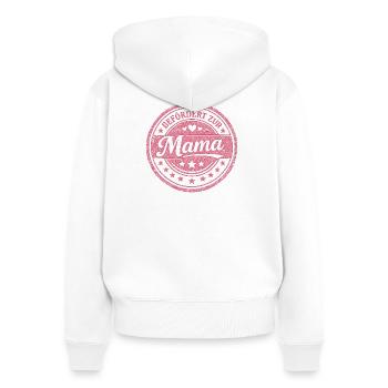 Befördert zur Mama Geschenk - Frauen Premium Bio Zip Hoodie - Weiß - Hinten - AI Model Female 172 light (172cm)