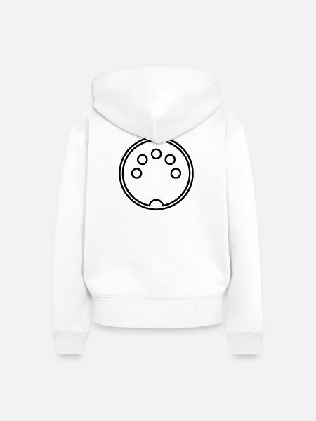 MIDI Connector - Frauen Premium Bio Zip Hoodie - Weiß