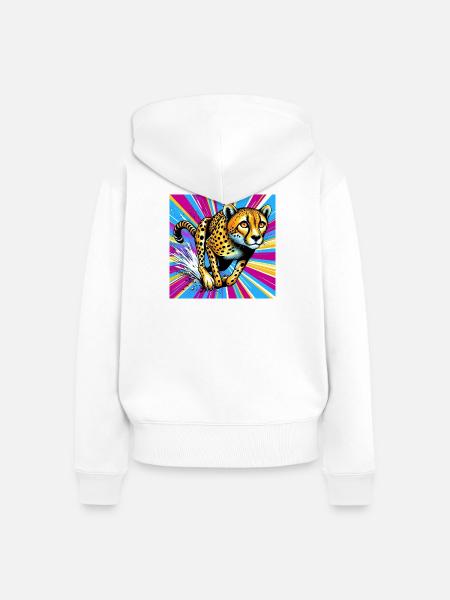 Gepard - Frauen Premium Bio Zip Hoodie - Weiß
