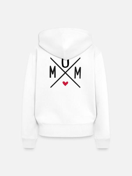 Mum - Frauen Premium Bio Zip Hoodie - Weiß