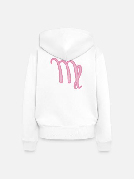 Jungfrau Sternzeichen Pastellrosa - Frauen Premium Bio Zip Hoodie - Weiß