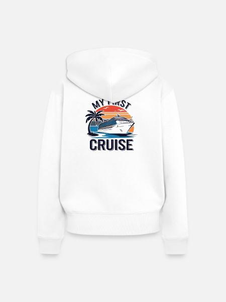 Meine erste Kreuzfahrt - Frauen Premium Bio Zip Hoodie - Weiß