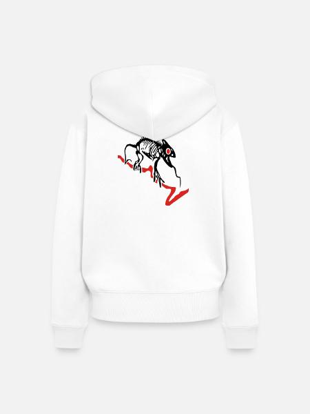 Gecko, Eidechse, Computer - Frauen Premium Bio Zip Hoodie - Weiß