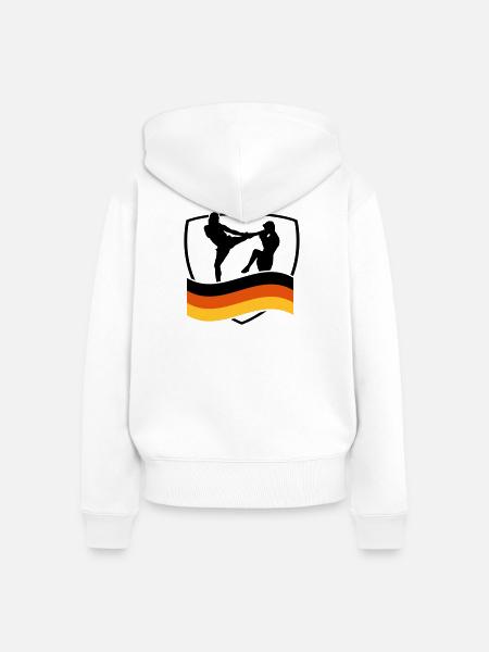 deutschland_kampfsport_1 - Frauen Premium Bio Zip Hoodie - Weiß