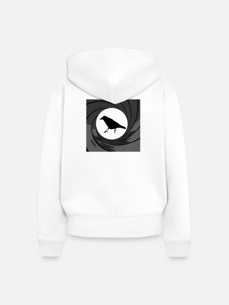 Bond crow - Frauen Premium Bio Zip Hoodie - Weiß