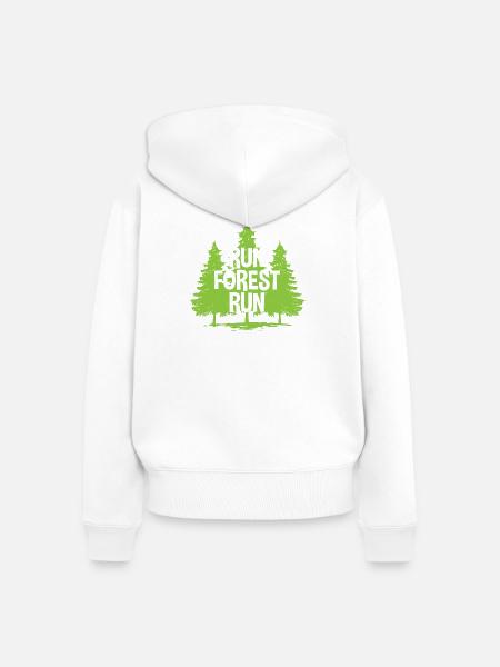 Run Forest Run - Frauen Premium Bio Zip Hoodie - Weiß