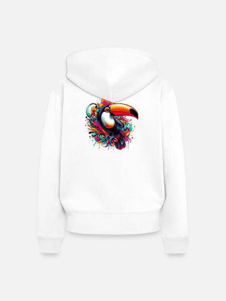 Tukan - Frauen Premium Bio Zip Hoodie - Weiß