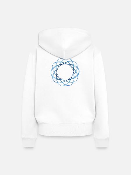 geometrical form (mod.) gekräuselt - Frauen Premium Bio Zip Hoodie - Weiß
