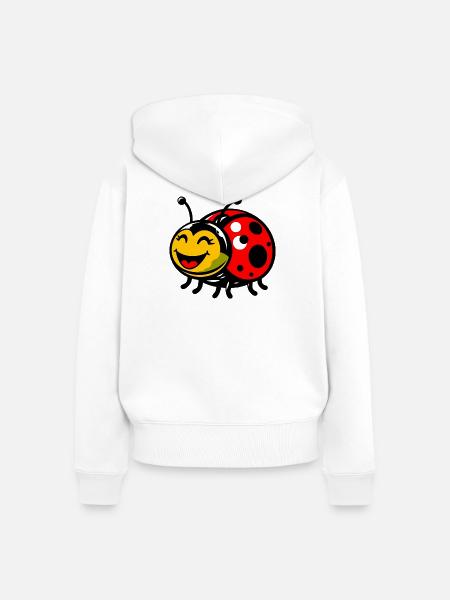 Marienkäfer - Frauen Premium Bio Zip Hoodie - Weiß