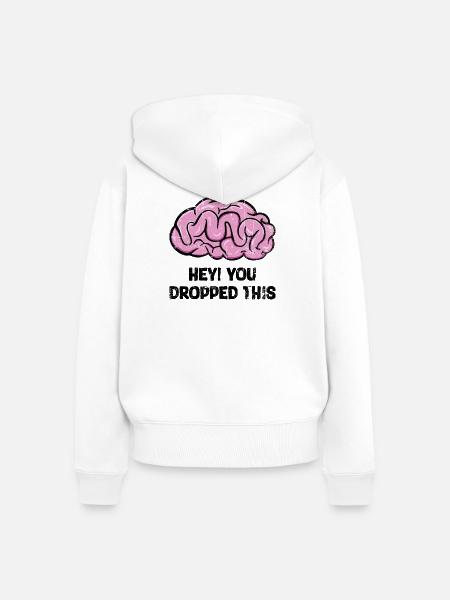 Bubblegum Gehirn Skizze - Frauen Premium Bio Zip Hoodie - Weiß