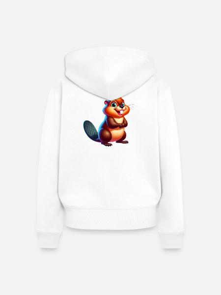 Bieber - Frauen Premium Bio Zip Hoodie - Weiß