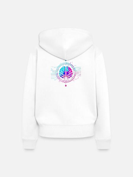 Futuristisches Mind Art Design - Frauen Premium Bio Zip Hoodie - Weiß