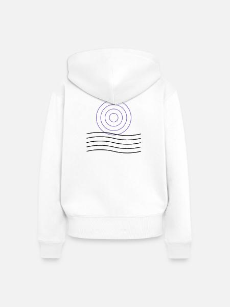 Abstraktes geometrisches Kreisdesign - Frauen Premium Bio Zip Hoodie - Weiß