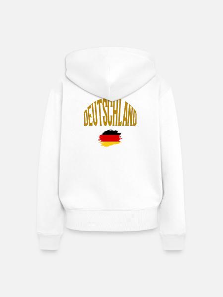 Deutschland - Frauen Premium Bio Zip Hoodie - Weiß