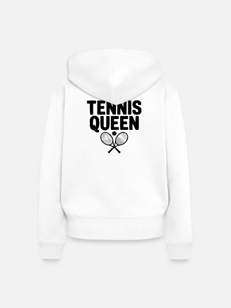 Tenniskönigin - Frauen Premium Bio Zip Hoodie - Weiß