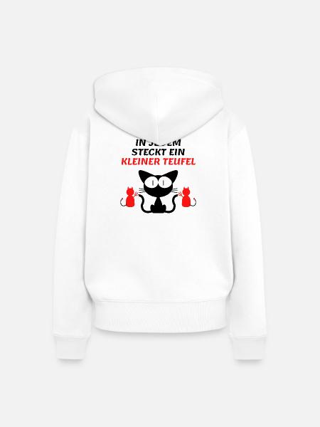 cat - Frauen Premium Bio Zip Hoodie - Weiß