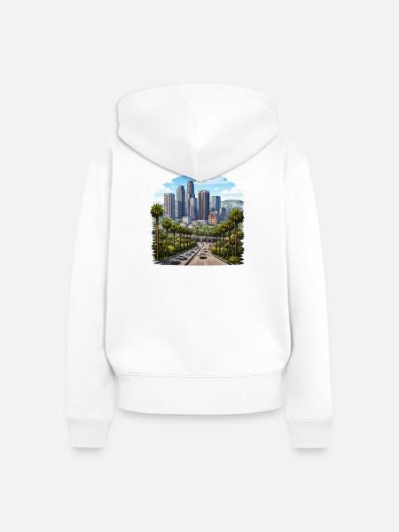 Los Angeles Usa - Frauen Premium Bio Zip Hoodie - Weiß