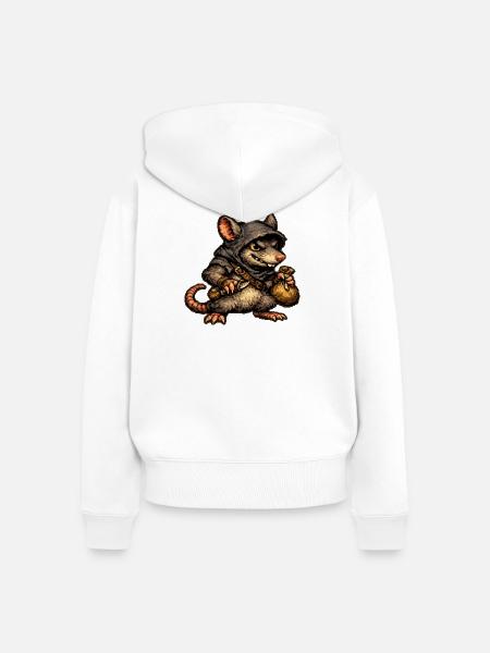 diebische Ratte - Frauen Premium Bio Zip Hoodie - Weiß