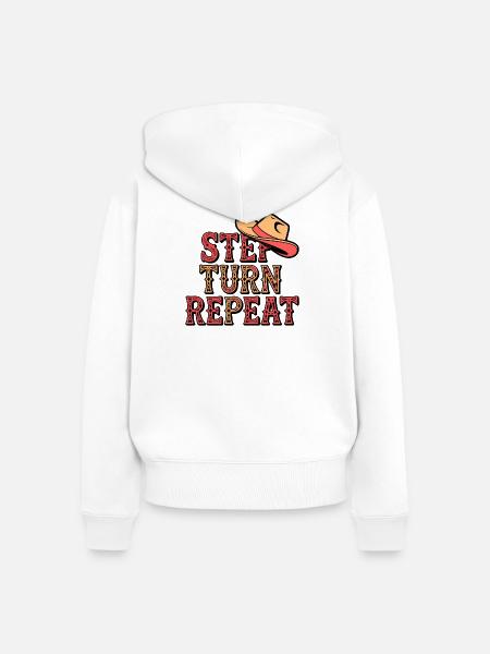 Line Dance Step Turn Repeat - Frauen Premium Bio Zip Hoodie - Weiß