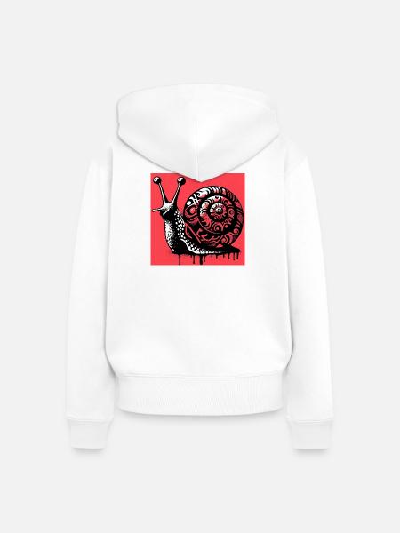 Schnecke - Frauen Premium Bio Zip Hoodie - Weiß