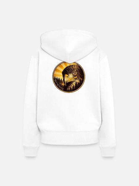 Adler Eagle SKY HUNTER - Frauen Premium Bio Zip Hoodie - Weiß