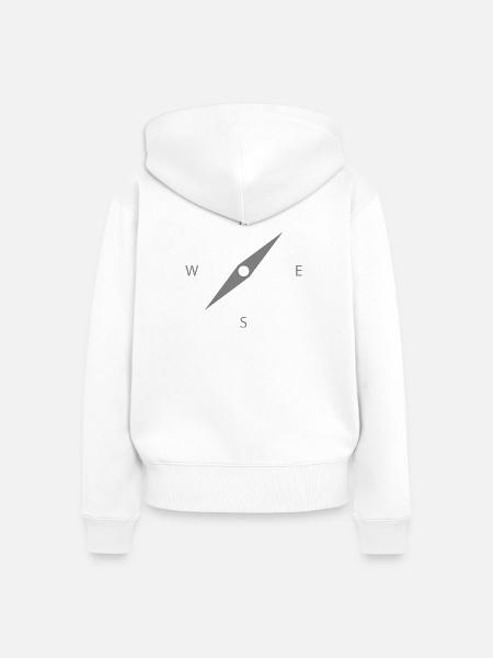 Nordstern Kompass Illustration - Frauen Premium Bio Zip Hoodie - Weiß