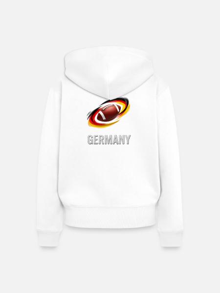 Deutschland Fußball Wirbel Grafik - Frauen Premium Bio Zip Hoodie - Weiß