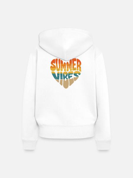 Sommerliche Vibes - Frauen Premium Bio Zip Hoodie - Weiß