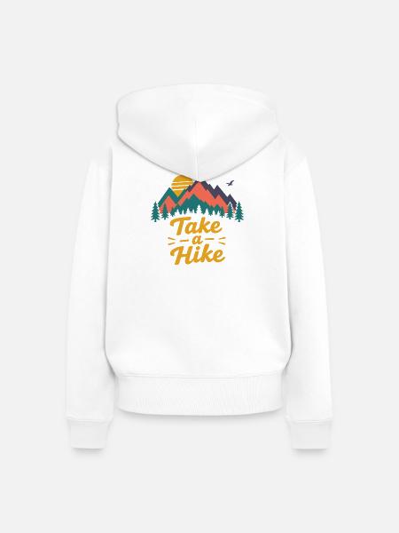 MACHEN SIE EINE WANDERUNG - Frauen Premium Bio Zip Hoodie - Weiß
